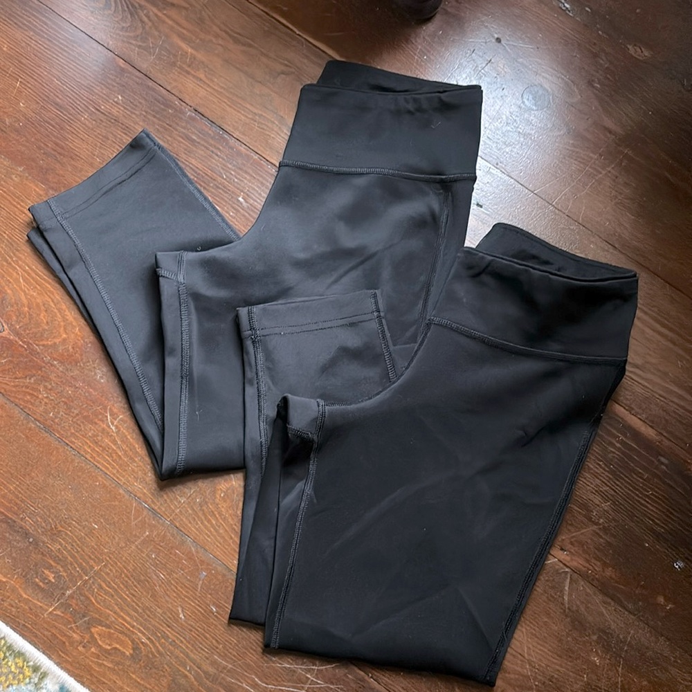 Reebok! Set of 2, Cropped Black Leggings, Exercise Pants, Size Small.